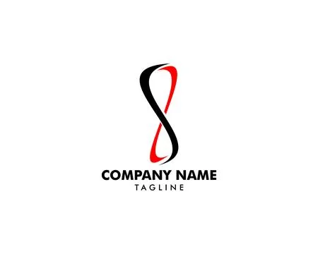 Letter number 8 infinity logo vector Stock Illustration