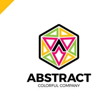 Letter A in a nut hex shape frame tech industry logo template. Abstract media Stock Illustration