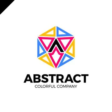 Letter A in a nut hex shape frame tech industry logo template. Abstract media Stock Illustration