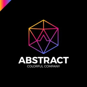Letter A in a nut hex shape frame tech industry logo template. Abstract media Stock Illustration