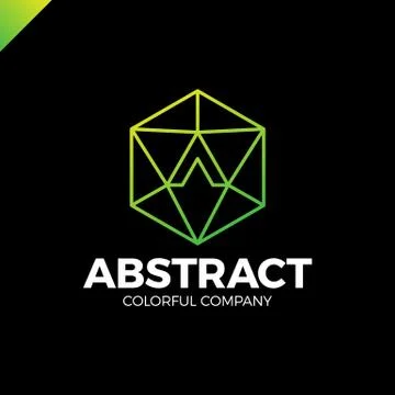 Letter A in a nut hex shape frame tech industry logo template. Abstract media Stock Illustration