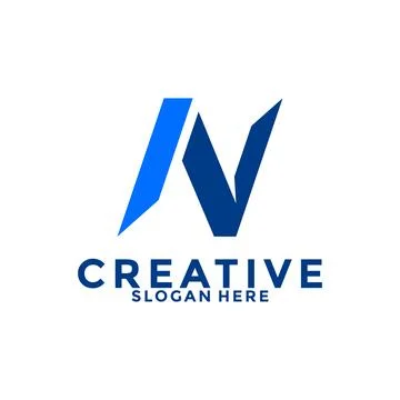Letter NV or N initial Modern and strong abstract logo design, Initial Lett.. Stock Illustration