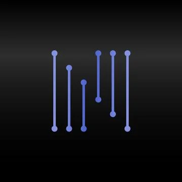 Letter N.Vector technology font. Digital alphabet element. Isolated. Microchip Illustrazione stock