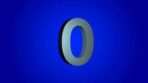 The letter O 3-D rotating on a blue background Stock Footage 114240301