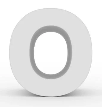 Letter O 3d white isolated on white Stock Illustration