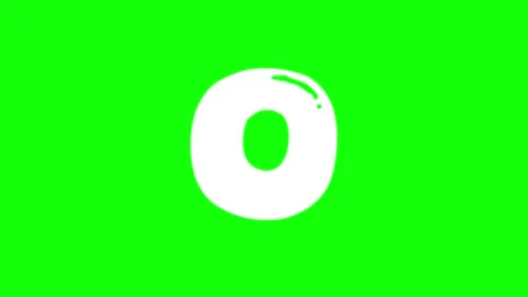 The letter o on a black background and white logo green screen animated Stock Footage 346200820