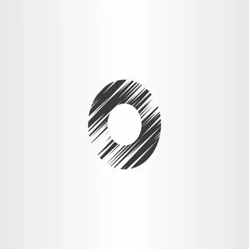 Letter o black scratched vector icon Stock Illustration