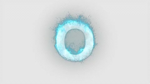 Letter O in blue fire, alpha channel, fire alphabet Stock Footage 262437705