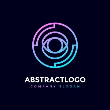 Letter O circle Lines logotype, connection O font Digital and Technology Stock Illustration