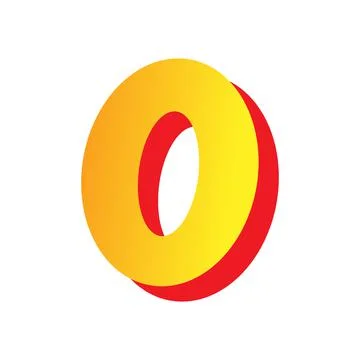 Letter o, comic style typeface with transparent background Stock Illustration