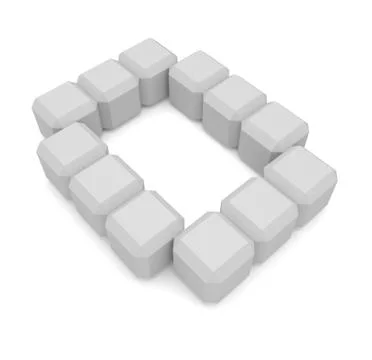 Letter o cubic white Stock Illustration