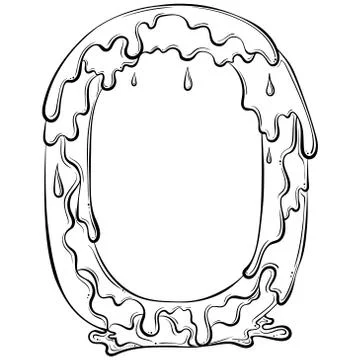Letter O with flow drops Stock Illustration