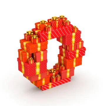 Letter O from gifts Stock Illustration