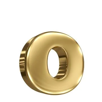 Letter o from gold solid alphabet イラスト素材