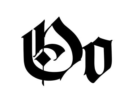 Letter O, in the Gothic style. Vector. Alphabet. The symbol is isolated on a Stock Illustration