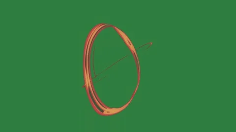 The letter o on it red circle an arrow in middle isolated on green screen Stock Footage 336853133