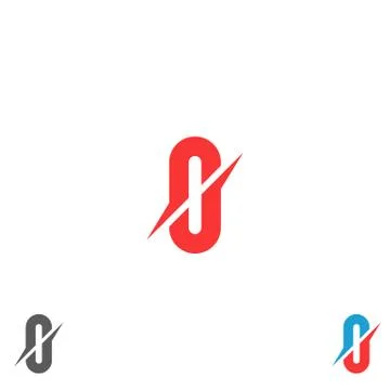 Letter O logo abstract direction winged shape design element template. Techno Ilustración de archivo
