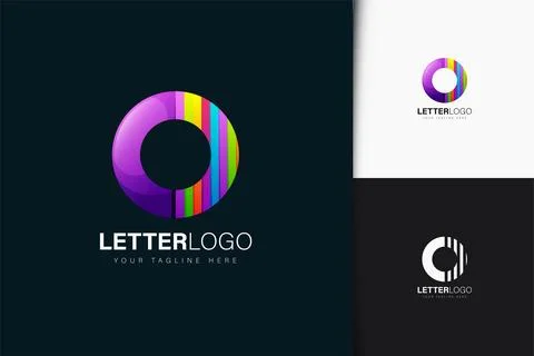 Letter O logo design with gradient Stock Illustration