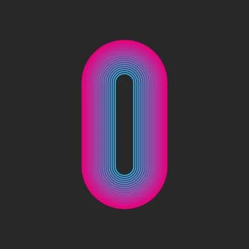 Letter O logo initial or number 0 zero monogram vibrant blue and pink gradi.. Stock Illustration