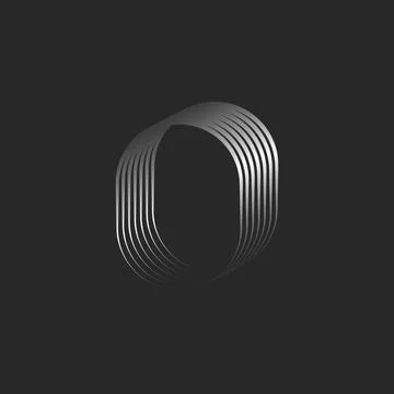Letter O logo monogram 3d isometric shape or 0 number, zero form many paral.. Stock Illustration