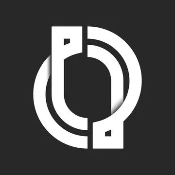 Letter O logo monogram, oval shape intersection white lines identity tech e.. Stock Illustration