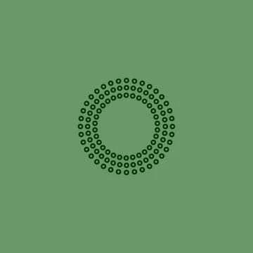 Letter O logo with pixel pattern Stock Illustration