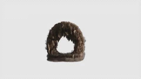 Letter O is made from sand breaks and fall creating dust Stock Footage 289727817