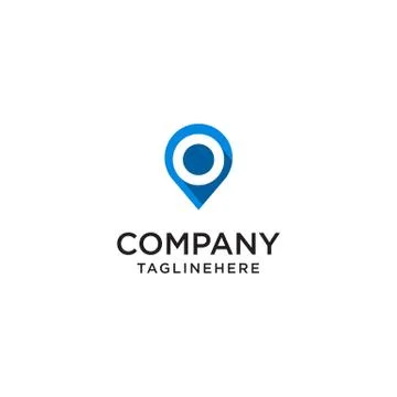 Letter O With Map Pointer logo design concept template Stock-Illustration