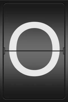 Letter o on a mechanical leter indicator Stock Illustration
