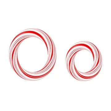 Letter O Mint Candy Cane Alphabet Collection Striped in Red Christmas Colour  Stock Illustration
