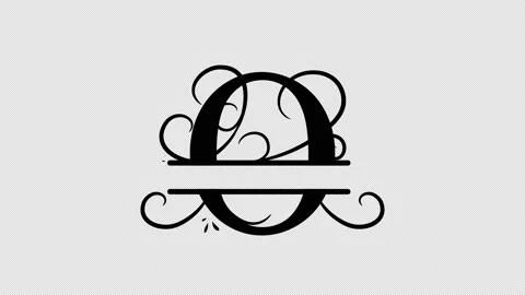 Letter O. Monogram, logo. Animated logo, floral design. Alpha channel Stock Footage 171333420