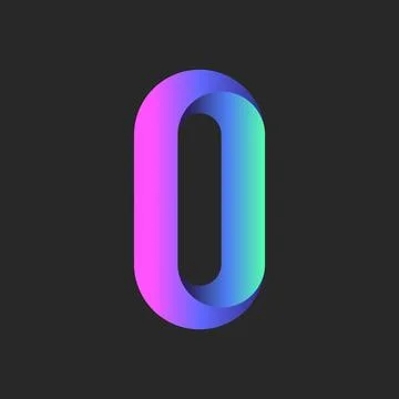 Letter O monogram logo design or number 0 zero in modern 3D ribbons style w.. Stock Illustration