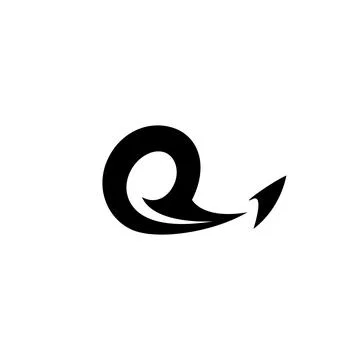 Letter O or Q initial logo. Abstract rocket spaceship silhouette logo Stock Illustration