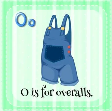 A letter O for overalls Illustrazione stock