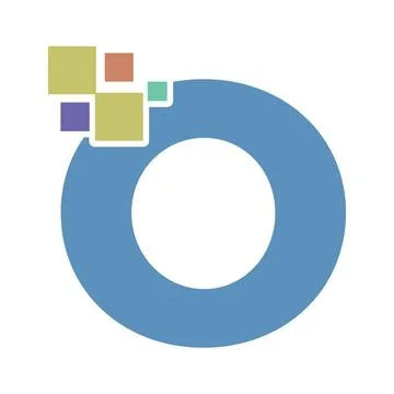 Letter O Pixel Art Logo 库存插图