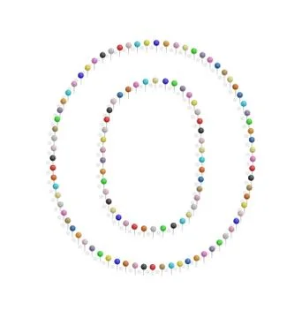 Letter o with pushpin 스톡 일러스트