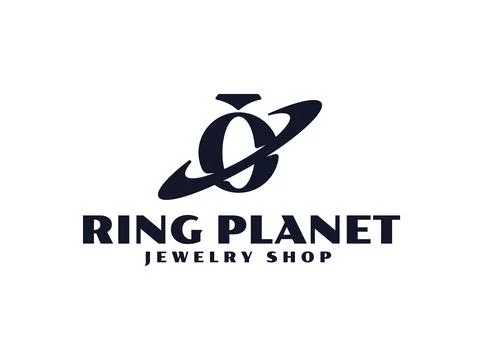 Letter O ring planet logo design template Stock Illustration