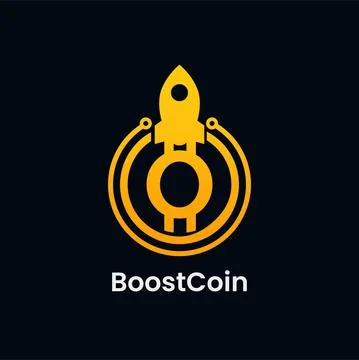 Letter O Rocket Boost Coin Logo Design Stock Illustration