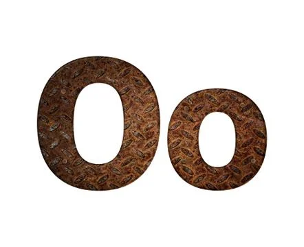 Letter o rusty metal. Stock Illustration