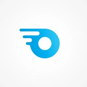 Letter O streaking with fluid effect. Initial alphabet logo design template.. Illustrazione stock