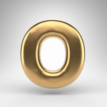 Letter O uppercase on white background. Golden 3D rendered font with gloss me Stock Illustration