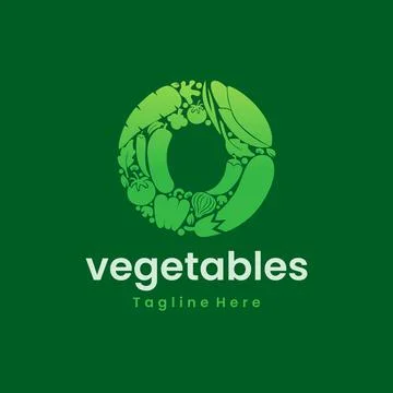 Letter O Vegetables Logo Vector Stock Illustration