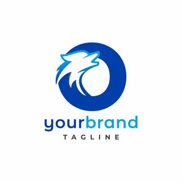 Letter O Wolf Logo Design Vector , Initial Gaming Logo Stock Illustration