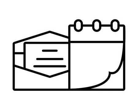 Letter with office elements on white background Illustrazione stock