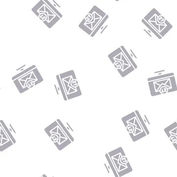 Letter online message glyph vector seamless pattern Stock Illustration