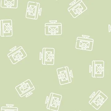 Letter online message line vector seamless pattern Stock Illustration