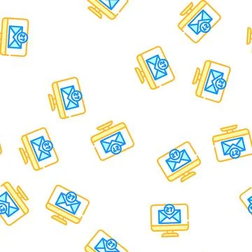 Letter online message vector seamless pattern イラスト素材