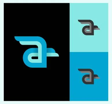 Letter A or AA logo design. blue A &amp; A type icon Stock Illustration