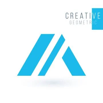 Letter A or delta geometric triangle logo design. Business identity tech elem Stock Illustration