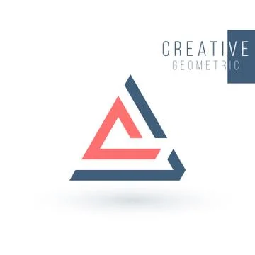 Letter A or delta geometric triangle logo design. Business identity tech elem Stock Illustration